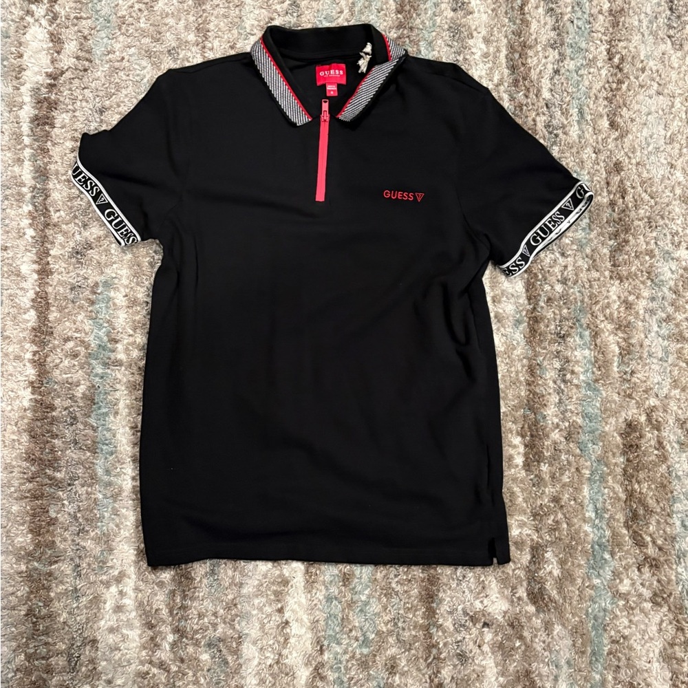 Guess Black and Red Polo Shirt Modern Design